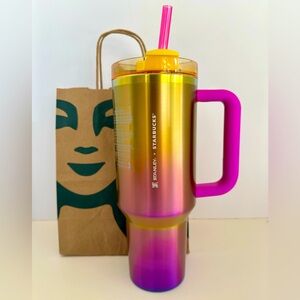 BNWT LIMITED EDITION STAINLESS STEEL STANLEY + STARBUCKS 40oz. QUENCHER TUMBLER